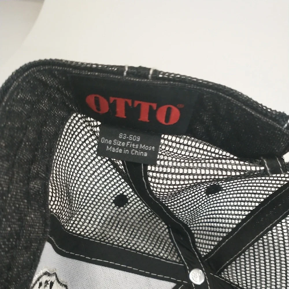 OTTO Mens Black Denim Trucker Hat Mesh Back EZ Shield Patch Adjustable 83-509